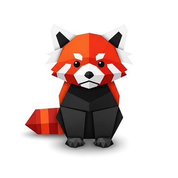 Origami Red Panda Clipart