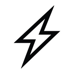 Bold black lightning bolt symbol graphic