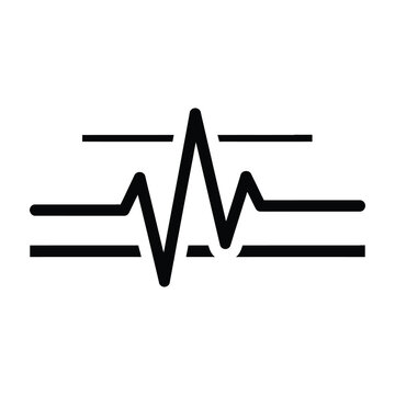 Abstract pulse line symbol with parallel lines