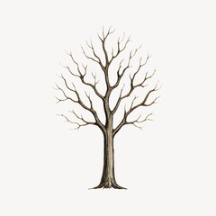 Obraz premium Detailed leafless tree illustration.