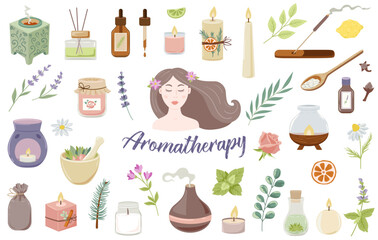 Collection of  aromatherapy, wellness and relax items
