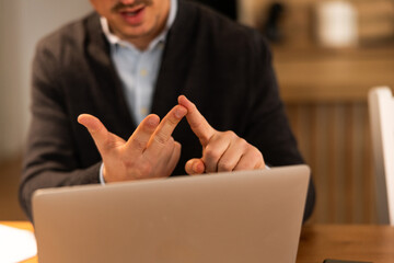 Unrecognizable Male Hands Counting On Fingers