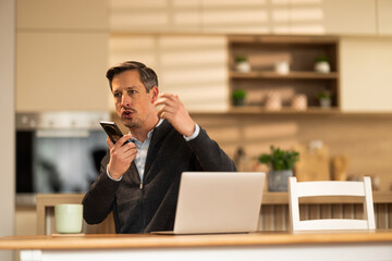 Businessman Sending Voice Messages