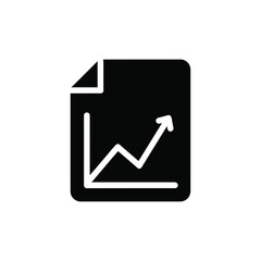 Black with white line graph on document