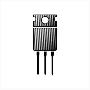 Field Effect Transistor Icon, Power Transistor Icon