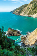 Liguria's coastline, Monesteroli hike, Cinque Terre. Italy