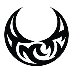 Obraz premium Abstract Tribal Circular Swirl Black Logo Icon