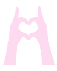 Obraz premium Simbólico corazón manos pink.