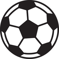 Fototapeta premium Soccer Ball Icon Football Silhouette Vector, Minimal Solid Sports Symbol.