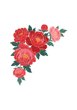 bouquet of roses peoni