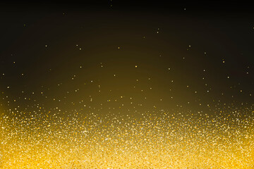 Dark background with golden sparkles flying down.