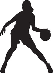 Obraz premium basketball player girl silhouette