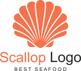 Scallop logo. Isolated scallop  on white background