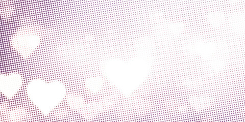 Seamless pink heart pattern background with halftone dot effect. Romantic and cute abstract design suitable for Valentine’s Day, love themes, wedding invitations, greeting cards, wallpapers, banners © Dayat