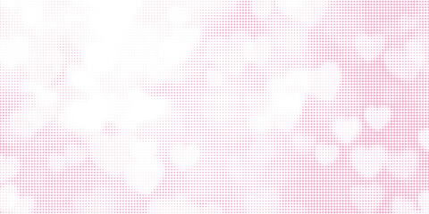 Seamless pink heart pattern background with halftone dot effect. Romantic and cute abstract design suitable for Valentine’s Day, love themes, wedding invitations, greeting cards, wallpapers, banners © Dayat