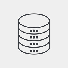 Database icon set in flat and strokes. Suitable for graphic projects. EPS10
