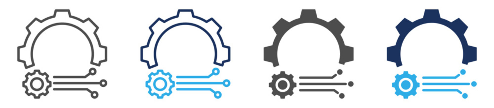 engineering icon set multiple concept