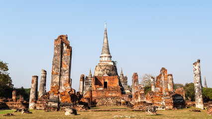 Obraz premium Wat Phra Si Sanphet in Ayuthaya. Kingdom of Thailand.
