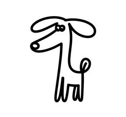 Vector cartoon of cute doodle dog