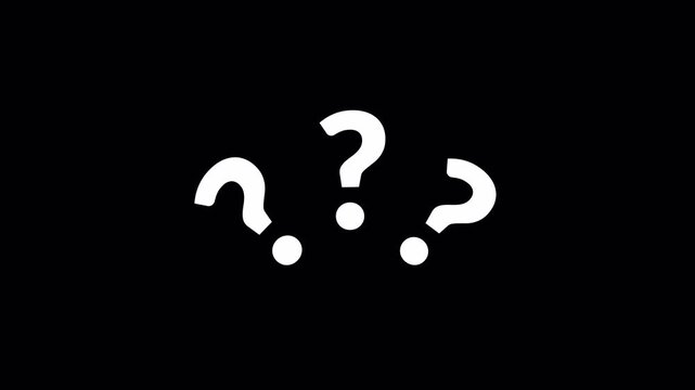 Question mark animation on transparent background. Quiz trivia game competition. question mark frame for quizzes and FAQs. Question mark symbol. Answer question, Examination test. 