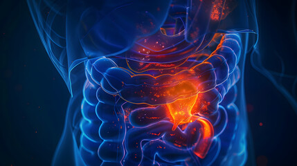 Human digestive system internal view