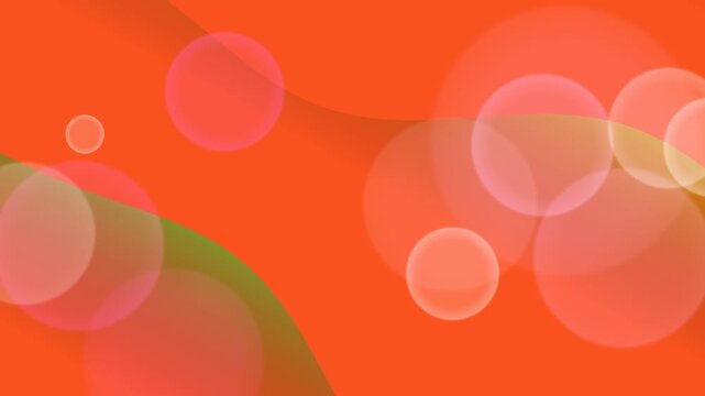 Abstract Orange Bubbles Background with Soft Light Particles