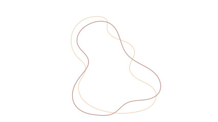 Minimalist Abstract Graphic with Double Organic Line Outline Isolated on White