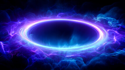 紫の電流エネルギーリング・テクノロジー背景素材（IT・サイバー・エネルギー）	