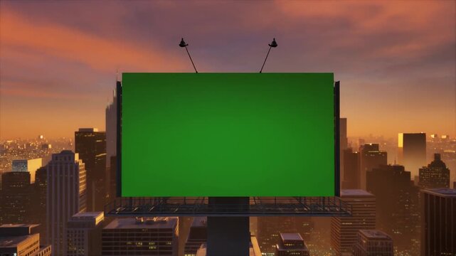 The Skydeck. Business & Corporate Branding Billboard. Brand Authority. High-resolution video feature a massive rooftop green screen billboard overlooking a vast skyline
