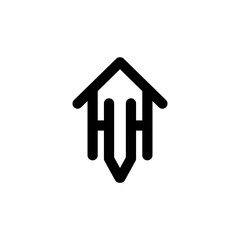 H and V home monogram logo design