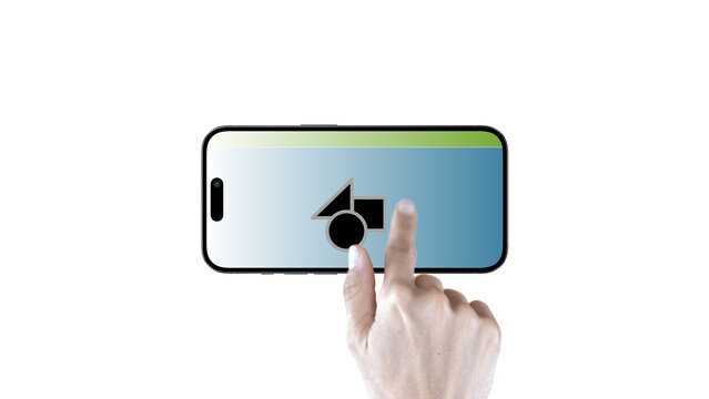 Mobile Horizontal Scroll Down &ndash; Smartphone Screen Presentation with Hand Gestures, Swipe Scroll Tap Click Animation, Vertical App UI UX Showcase, Social Media Story Template