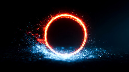 Fototapeta premium 電流エネルギーリング・テクノロジー背景素材（IT・サイバー・エネルギー） 