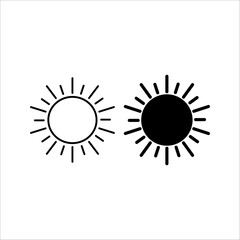 Fototapeta premium Vector set of sun icons. Different sun drawing collection. Summertime figure concept. Sun icons collection on white background