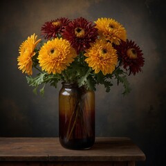 Fototapeta premium Chrysanthemums in vase