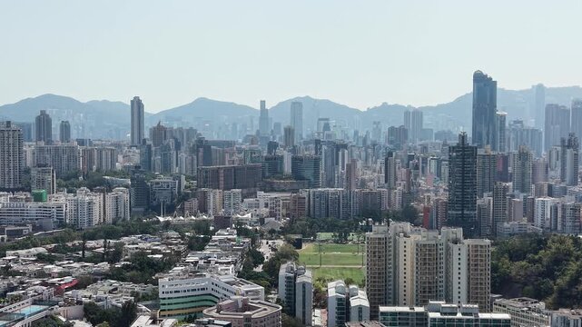 Middle Kowloon skyline displays dense urban tower clusters Feb 11 2026