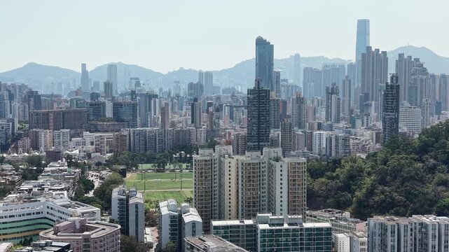 Middle Kowloon skyline displays dense urban tower clusters Feb 11 2026