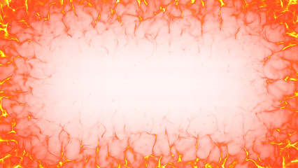 炎の枠のエフェクトの背景画像。背景が透過しているPNG画像。