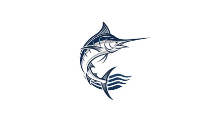 Striking illustration of a marlin fish leaping gracefully showcasing its power and elegance.