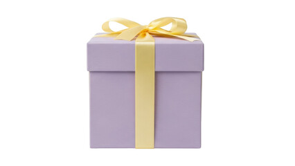Obraz premium Isolated gift box with yellow ribbon, elegant present for special occasion, holiday package
