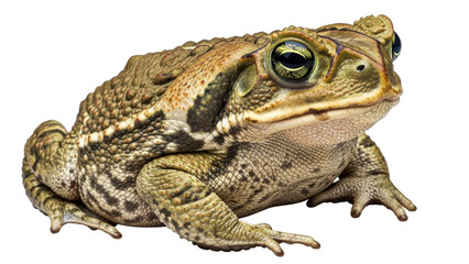 Fototapeta premium Isolated Cane toad with a warty skin texture, tropical frog from South America, amphibians