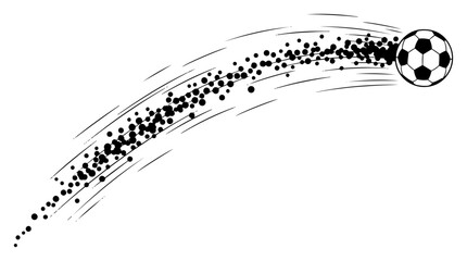 Soccer ball flying in the air with dynamic pixelated motion trail © Mago