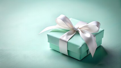 Obraz premium White gift box with ribbon for holiday present