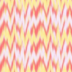 Obraz premium Hand-drawn Modern Elegant Spring Seamless Ikat Fabric Texture Zigzag in Coral and Lilac for Soft Furnishings