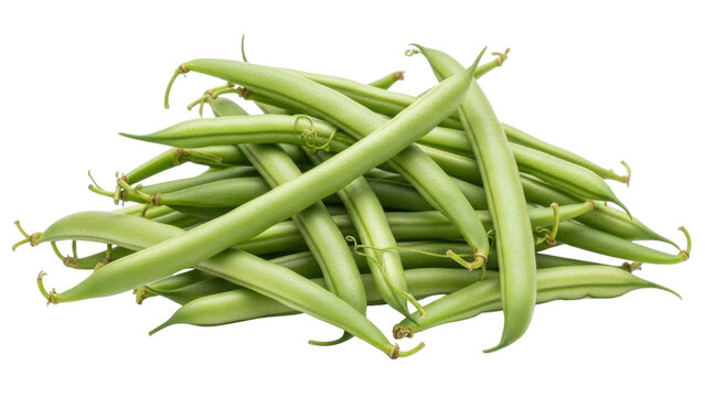 Isolated Pile of Fresh Green Beans Displayed on a Plain Surface for Culinary Projects