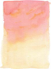 Obraz premium Watercolor red and yellow sunset gradient background. Hand drawn illustration