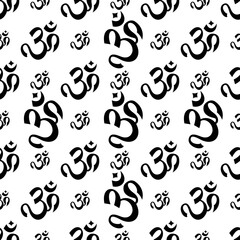 Aum (Om) The Holy Motif Seamless Pattern