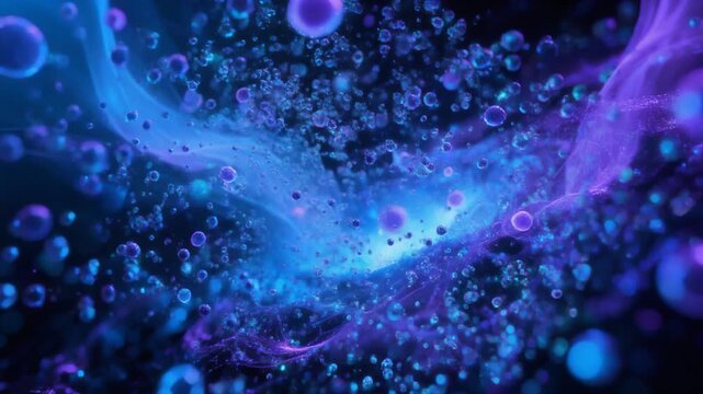 Subatomic particles forming and dissolving in the quantum vacuum, visualizing quantum field fluctuations and the dynamic nature of particle creation and annihilation in theoretical physics.
