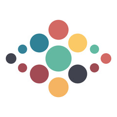 Fototapeta premium A colorful vector graphic illustration of various sized circles in a circular pattern