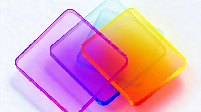 Colorful transparent square plates