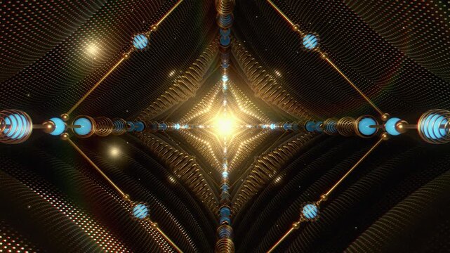 Seamless loop video of a luxurious futuristic tunnel for award ceremonies and prestigious gala events